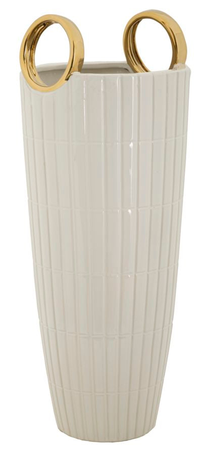 Mauro Ferretti Shopping vas Ø18 × 45 cm - vit/guld