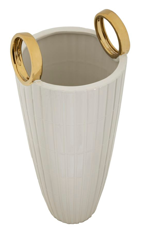 Mauro Ferretti Shopping vas Ø18 × 45 cm - vit/guld