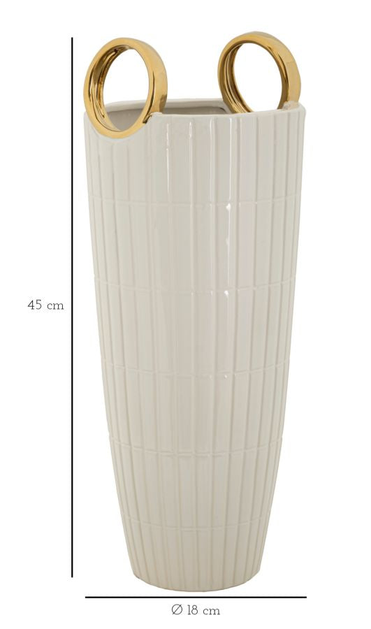 Mauro Ferretti Shopping vas Ø18 × 45 cm - vit/guld