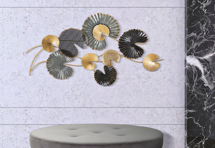 Mauro Ferretti Web B 3D-väggpanel i järn 105 × 56 cm - guld/antracit