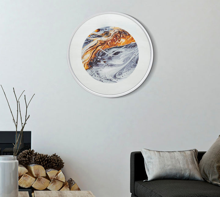 Mauro Ferretti Mirror Grey väggklocka Ø60 cm - grå/guld