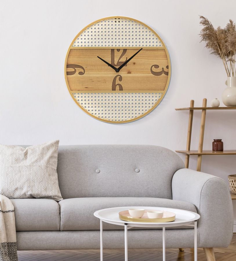 Mauro Ferretti Fuji väggklocka Ø50 cm - natur/creme