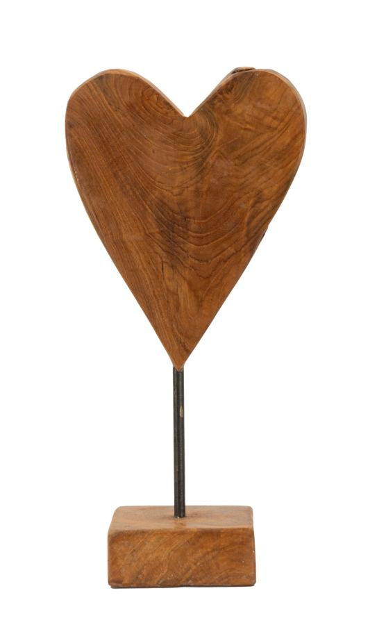 Mauro Ferretti Heart hjärtskulptur i teak 35 cm