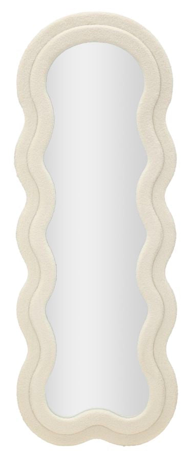 Mauro Ferretti Teddy väggspegel i bouclé 60 × 160 cm - kräm