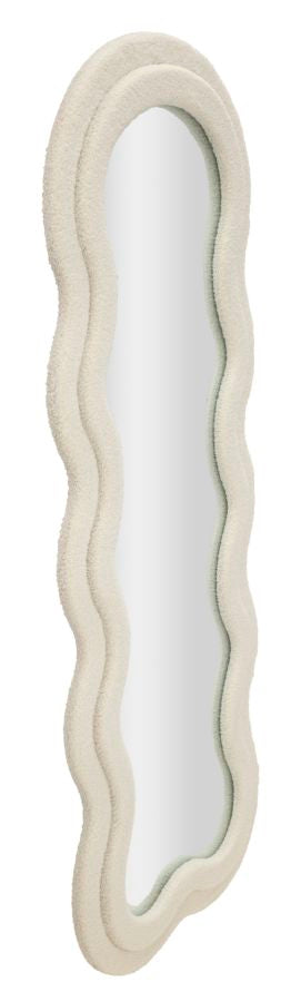 Mauro Ferretti Teddy väggspegel i bouclé 60 × 160 cm - kräm