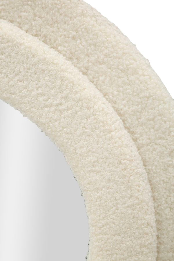 Mauro Ferretti Teddy väggspegel i bouclé 60 × 160 cm - kräm