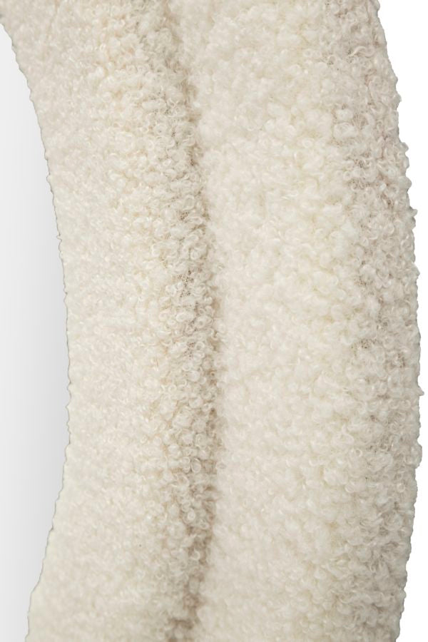 Mauro Ferretti Teddy väggspegel i bouclé 60 × 160 cm - kräm