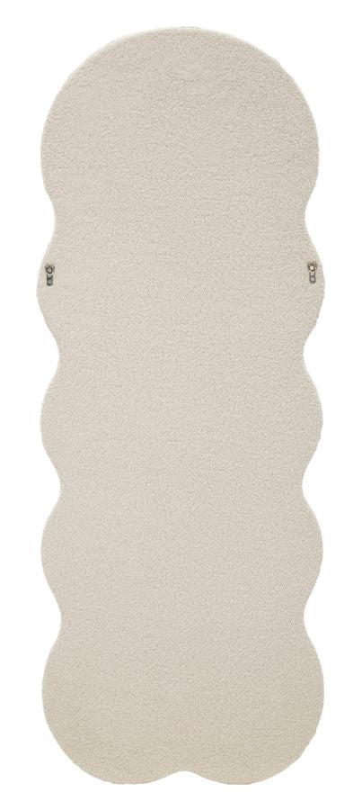 Mauro Ferretti Teddy väggspegel i bouclé 60 × 160 cm - kräm