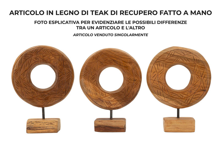 Mauro Ferretti Dorat skulptur i teak 20 cm