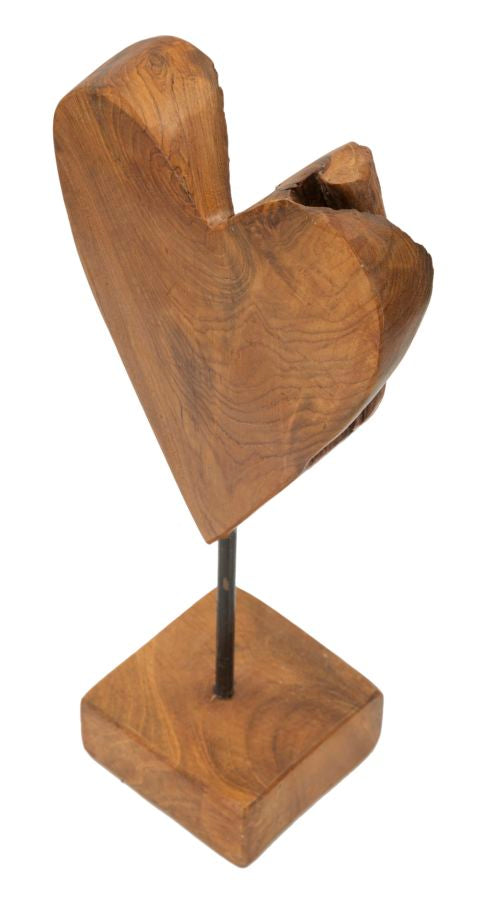 Mauro Ferretti Heart hjärtskulptur i teak 35 cm