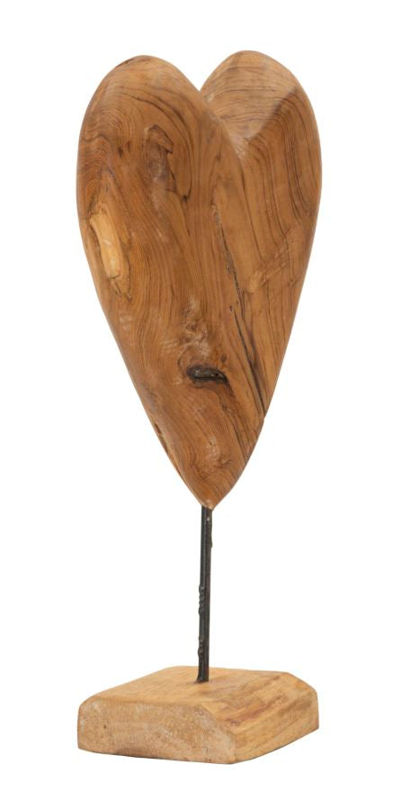 Dobu hjärtskulptur i teak 25 x 12 x 45 cm – bild 2