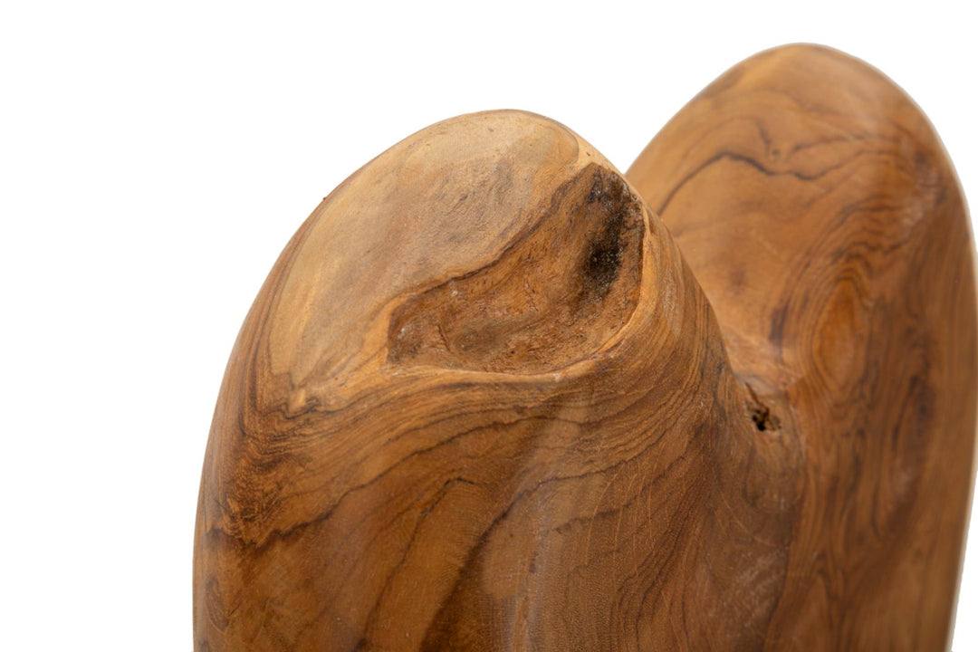 Dobu hjärtskulptur i teak 25 x 12 x 45 cm – bild 4