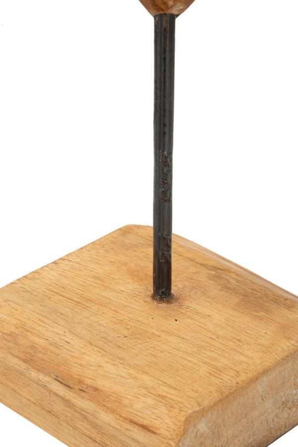 Dobu hjärtskulptur i teak 25 x 12 x 45 cm – bild 5