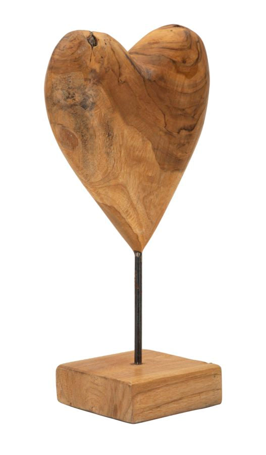 Dobu hjärtskulptur i teak 20 x 12 x 37 cm – bild 2