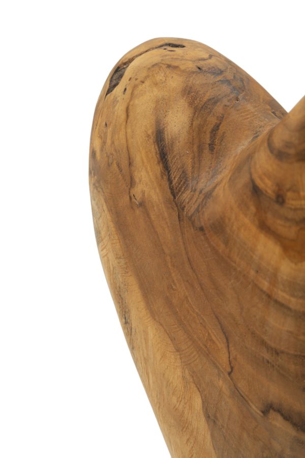 Dobu hjärtskulptur i teak 20 x 12 x 37 cm – bild 6