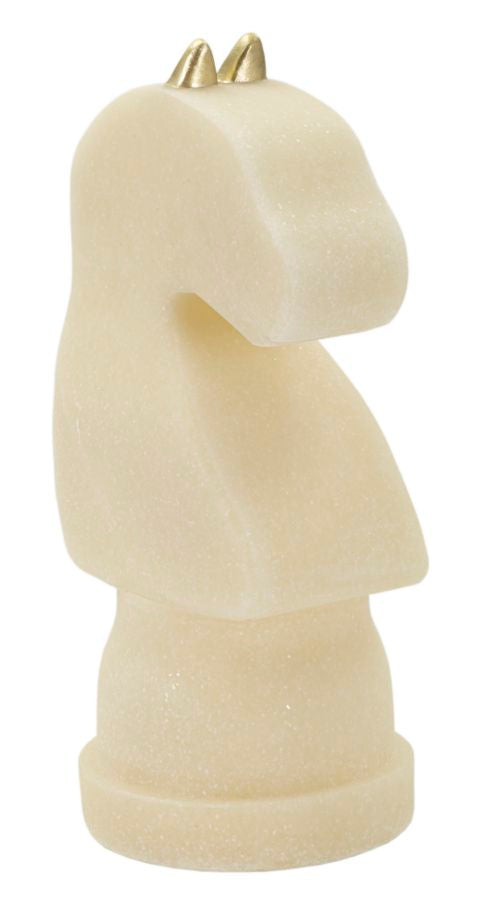 Mauro Ferretti Quarzy schackhäst skulptur - vit/guld – Vit/guld, Polyresin, 14 x 13 x 31 cm