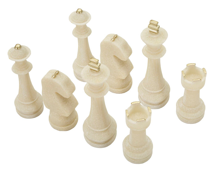 Mauro Ferretti Quarzy schackpjäser dekorationsset 8-pack - vit/guld – Vit/guld, Polyresin – bild 6