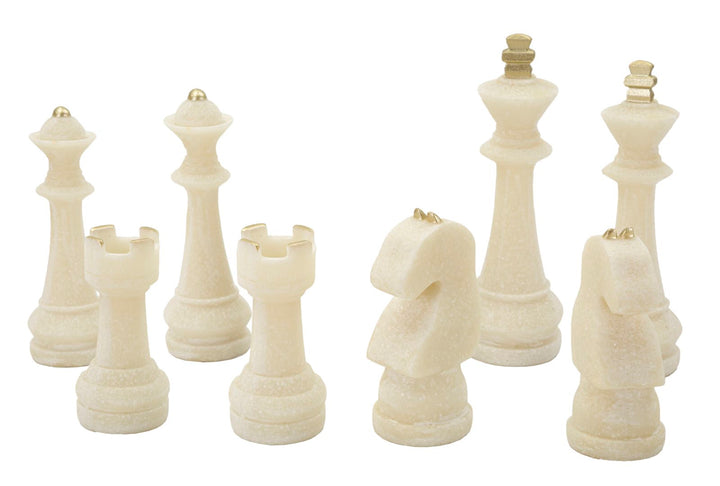 Mauro Ferretti Quarzy schackpjäser dekorationsset 8-pack - vit/guld – Vit/guld, Polyresin – bild 7
