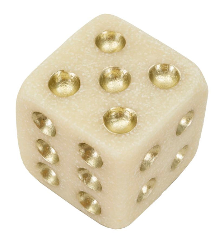 Mauro Ferretti Quarzy dekorativ tärning 8 cm - vit/guld – Vit och guld, Polyresin, 8 × 8 × 8 cm – bild 3