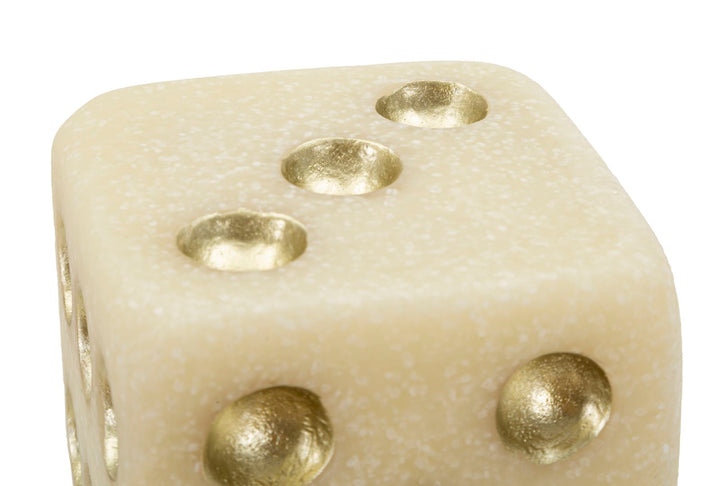 Mauro Ferretti Quarzy dekorativ tärning 8 cm - vit/guld – Vit och guld, Polyresin, 8 × 8 × 8 cm – bild 4