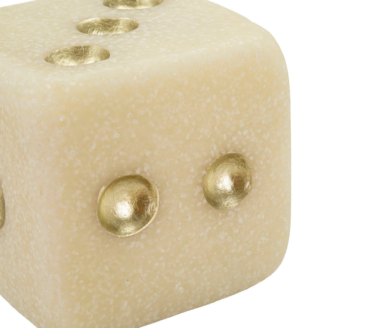 Mauro Ferretti Quarzy dekorativ tärning 8 cm - vit/guld – Vit och guld, Polyresin, 8 × 8 × 8 cm – bild 5