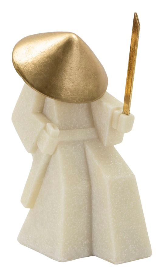 Mauro Ferretti Toku Quarzy samurajskulptur - vit/guld – Vit och guld, Polyresin och metall, 14 × 9 × 24,5 cm