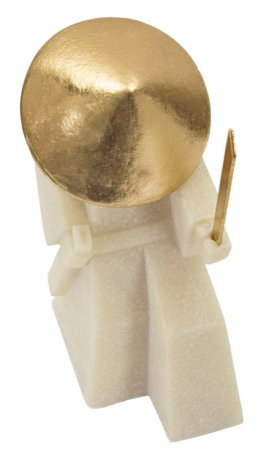 Mauro Ferretti Toku Quarzy samurajskulptur - vit/guld – Vit och guld, Polyresin och metall, 14 × 9 × 24,5 cm – bild 4
