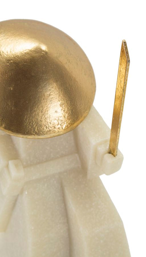Mauro Ferretti Toku Quarzy samurajskulptur - vit/guld – Vit och guld, Polyresin och metall, 14 × 9 × 24,5 cm – bild 5