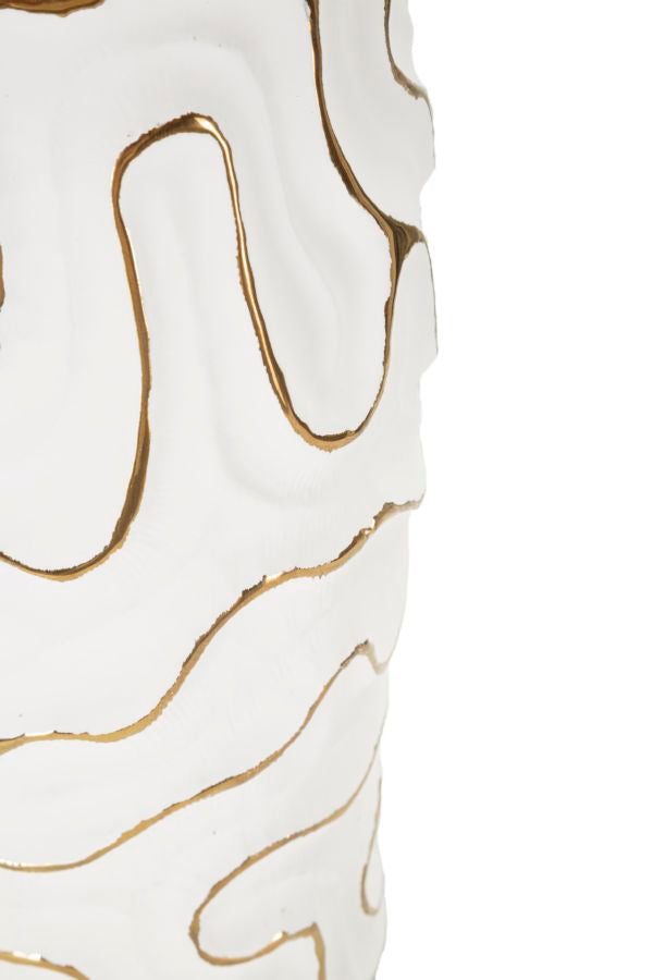 Mauro Ferretti Adore vas Ø16 × 32,5 cm - vit/guld
