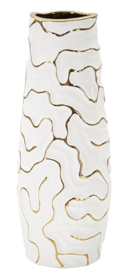 Mauro Ferretti Lia vas Ø12 × 29,5 cm - vit/guld