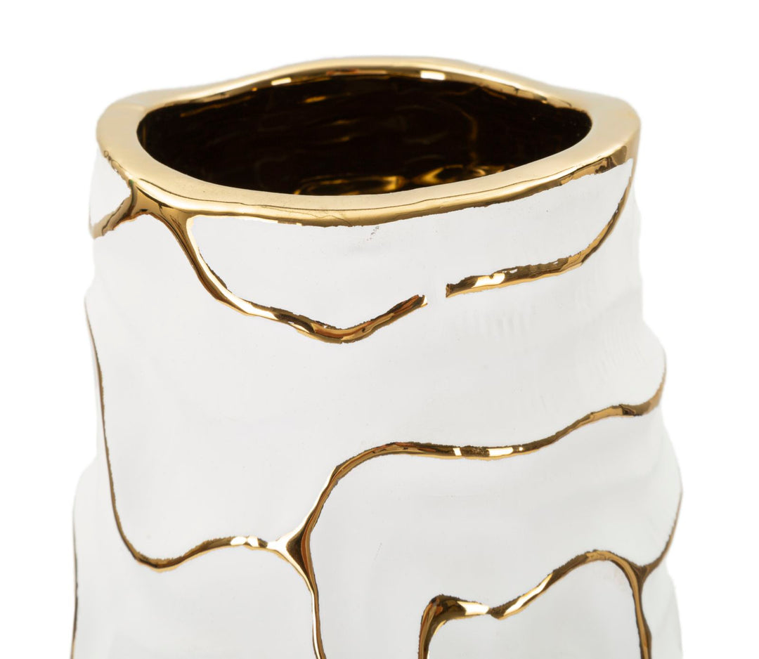 Mauro Ferretti Lia vas Ø12 × 29,5 cm - vit/guld