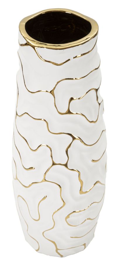 Mauro Ferretti Lia vas Ø12 × 29,5 cm - vit/guld