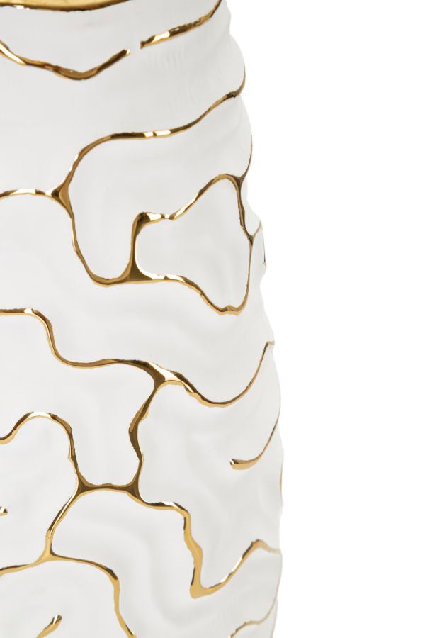 Mauro Ferretti Lia vas Ø12 × 29,5 cm - vit/guld