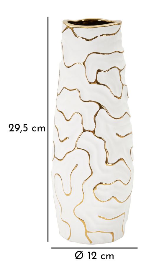Mauro Ferretti Lia vas Ø12 × 29,5 cm - vit/guld