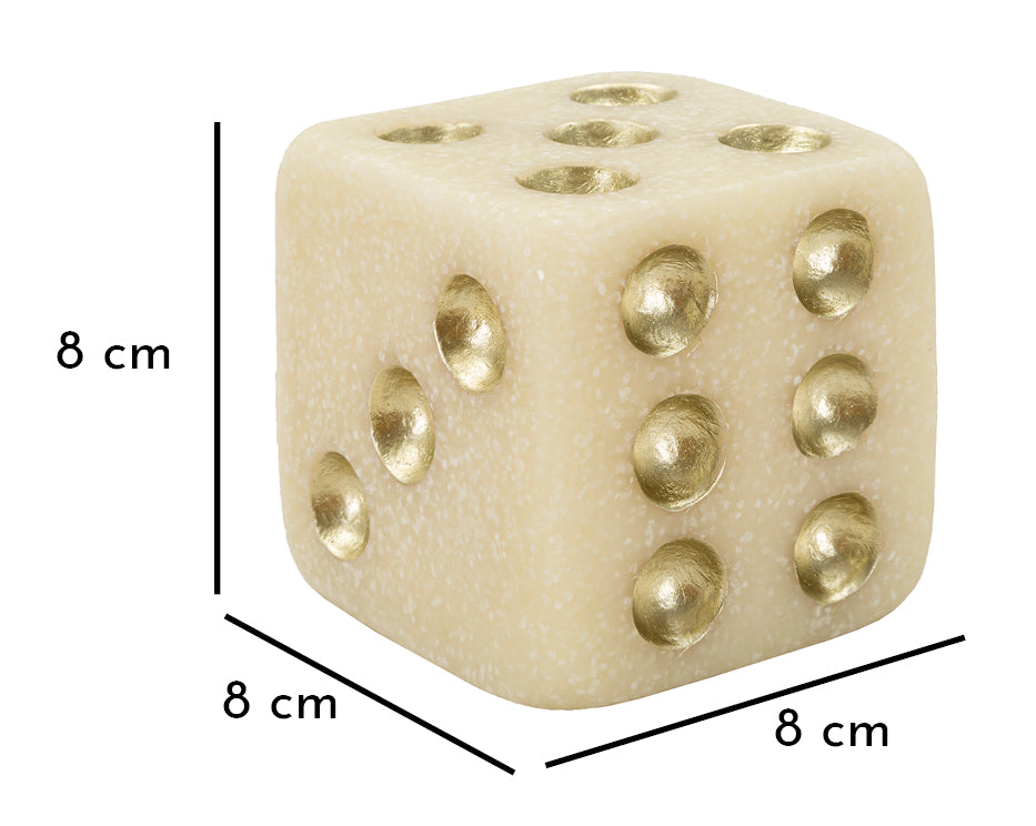 Mauro Ferretti Quarzy dekorativ tärning 8 cm - vit/guld – Vit och guld, Polyresin, 8 × 8 × 8 cm – bild 7