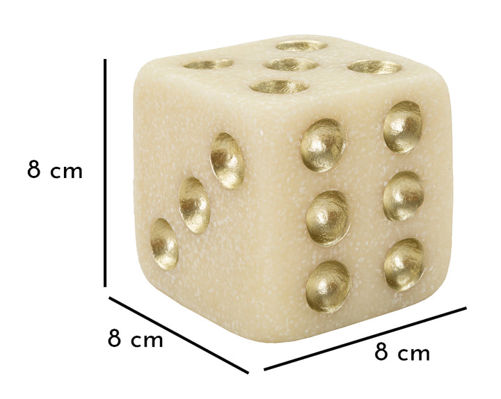 Mauro Ferretti Quarzy dekorativ tärning 8 cm - vit/guld – Vit och guld, Polyresin, 8 × 8 × 8 cm – bild 7