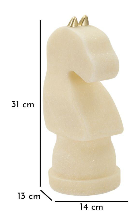 Mauro Ferretti Quarzy schackhäst skulptur - vit/guld – Vit/guld, Polyresin, 14 x 13 x 31 cm – bild 8
