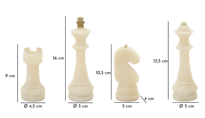 Mauro Ferretti Quarzy schackpjäser dekorationsset 8-pack - vit/guld – Vit/guld, Polyresin – bild 10