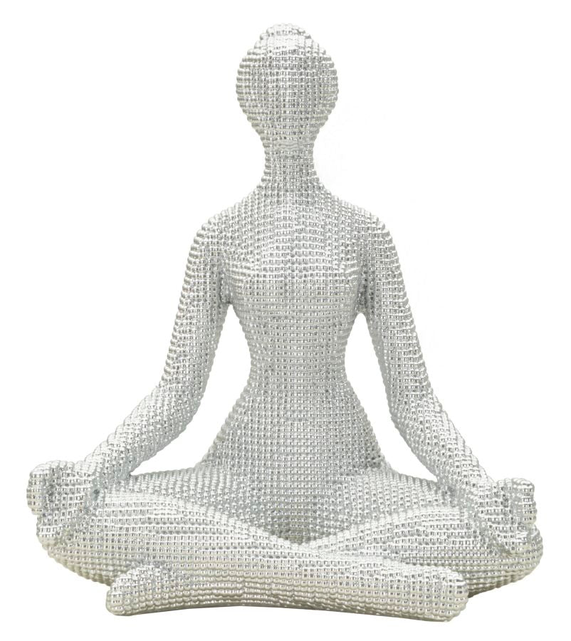Mauro Ferretti Yoga Woman skulptur – Polyresin, 20,5 × 15,5 × 23 cm