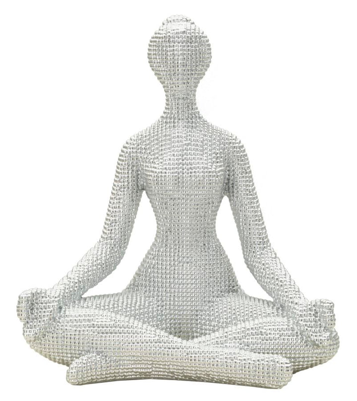 Mauro Ferretti Yoga Woman skulptur – Polyresin, 20,5 × 15,5 × 23 cm