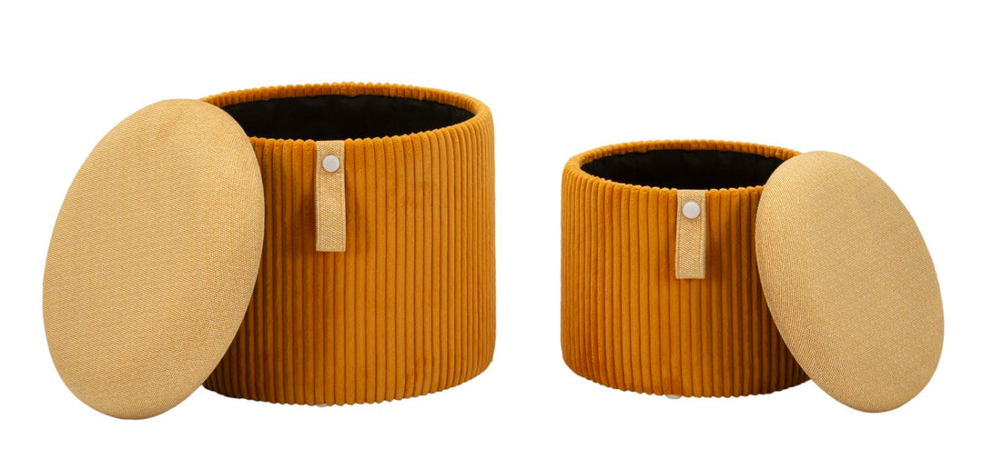 Mauro Ferretti Bolzano förvaringspuffar 2-pack - senapsgul