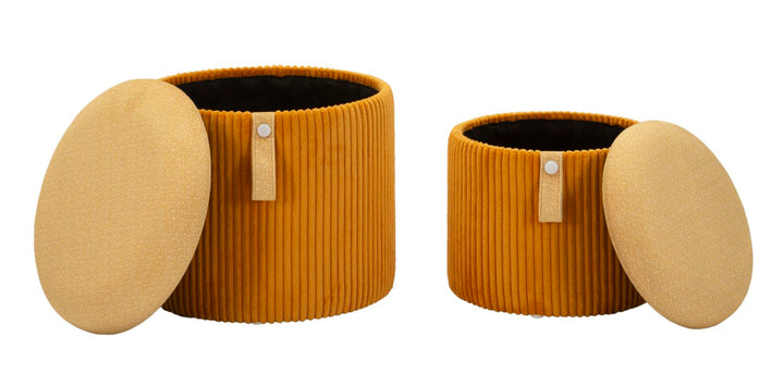 Mauro Ferretti Bolzano förvaringspuffar 2-pack - senapsgul
