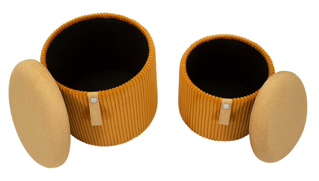 Mauro Ferretti Bolzano förvaringspuffar 2-pack - senapsgul
