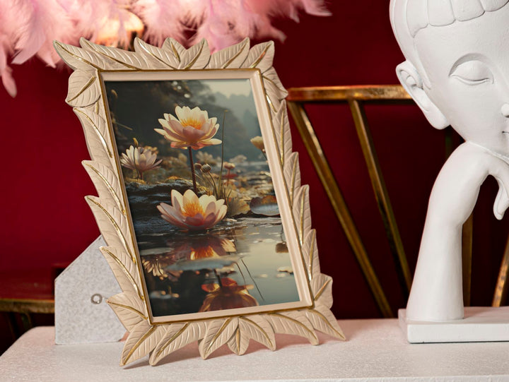 Mauro Ferretti Leaffy fotoram 15 × 20 cm - crème/guld