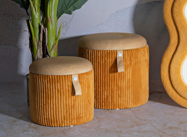 Mauro Ferretti Bolzano förvaringspuffar 2-pack - senapsgul