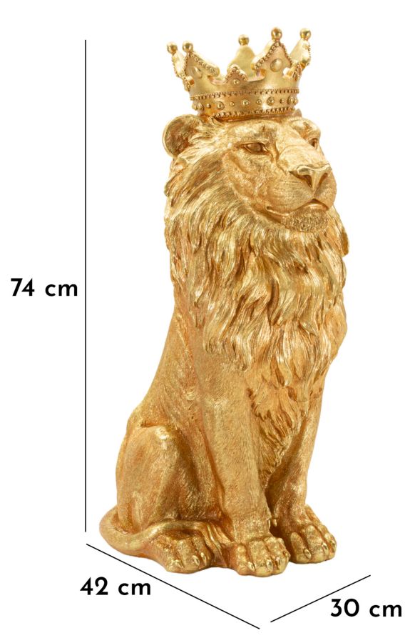 Mauro Ferretti King Lion Shant lejonfigur 74 cm