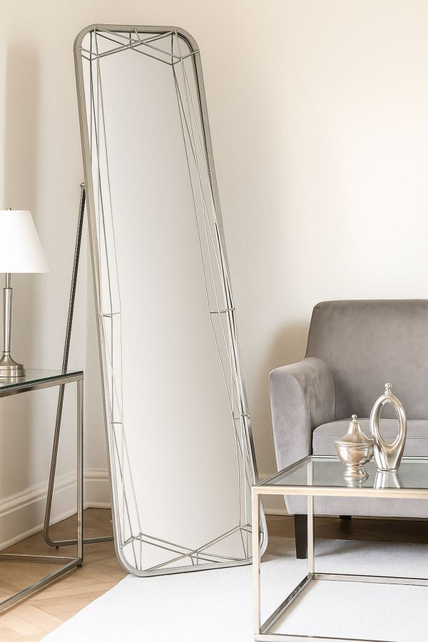 Mauro Ferretti Silver golvspegel 46 × 153 cm - silver
