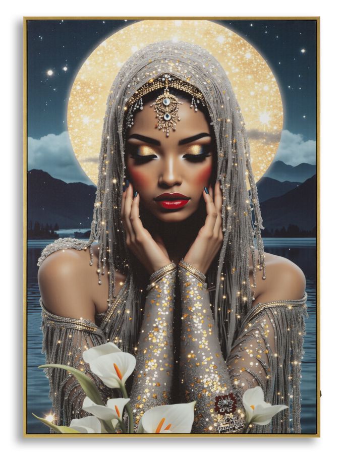 Mauro Ferretti Venus LED-tavla 70 × 100 cm - multicolor/guld