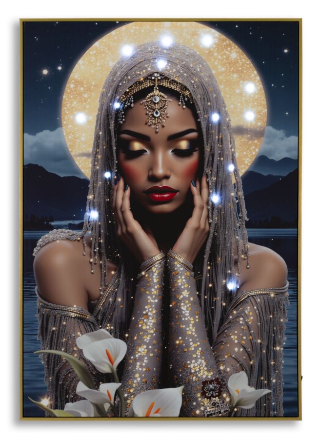 Mauro Ferretti Venus LED-tavla 70 × 100 cm - multicolor/guld