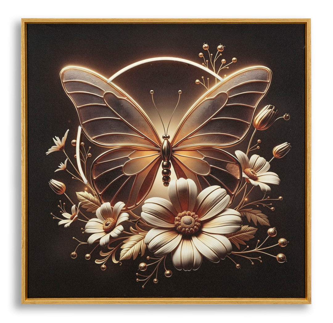 Mauro Ferretti Butterfly LED-tavla 50 × 50 cm - multicolor/guld